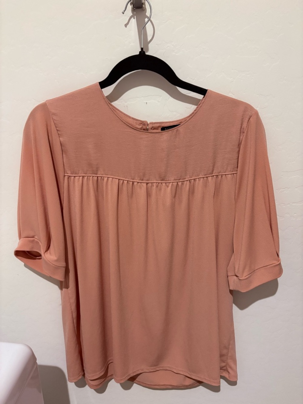 Women's Blush Pink Short Sleeve Blouse